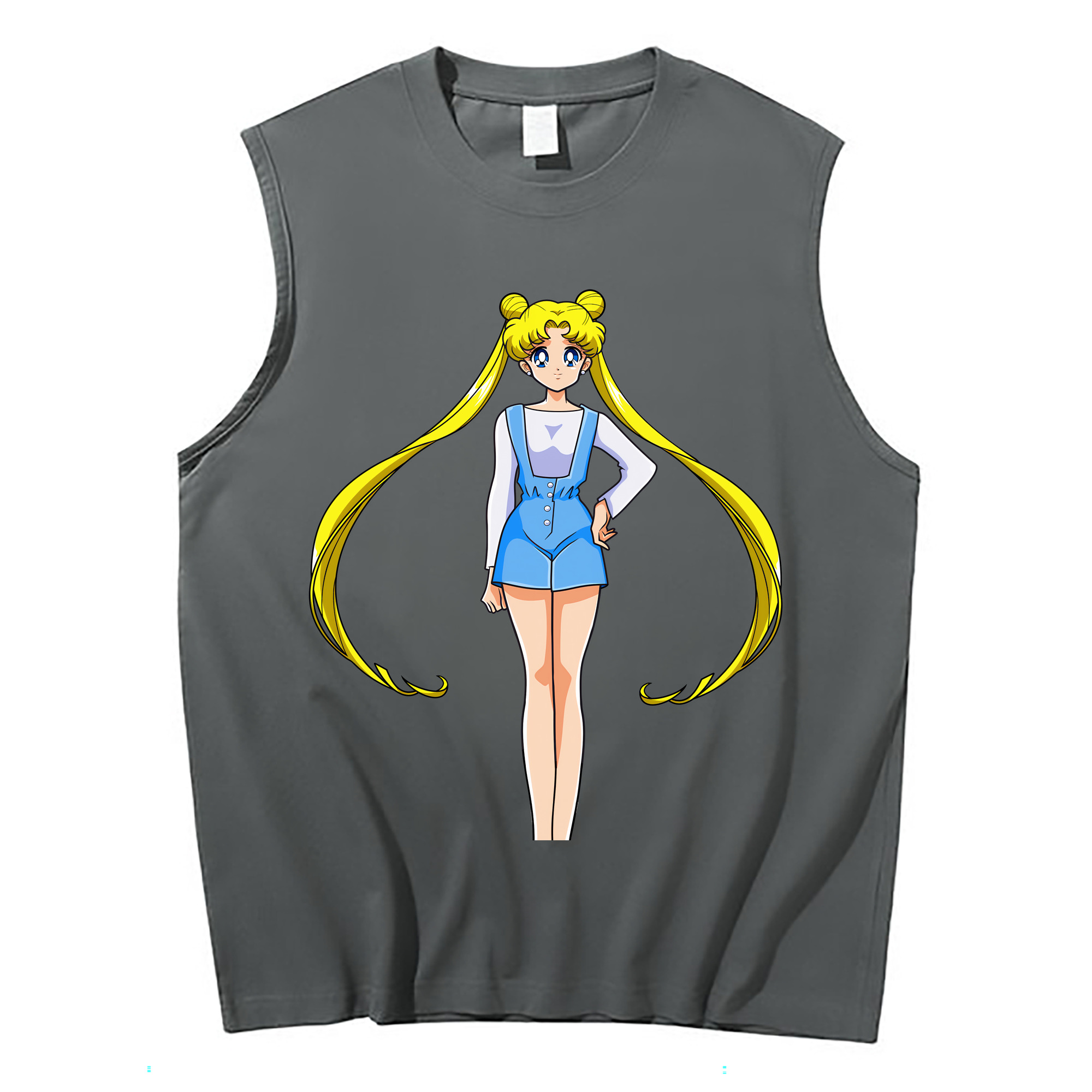 （画像用） 美少女戦士セーラームーン 愛野 美奈子 あいの みなこ Sailor Moon Aino Minako コットン100％タンクトップ（フロントプリント）